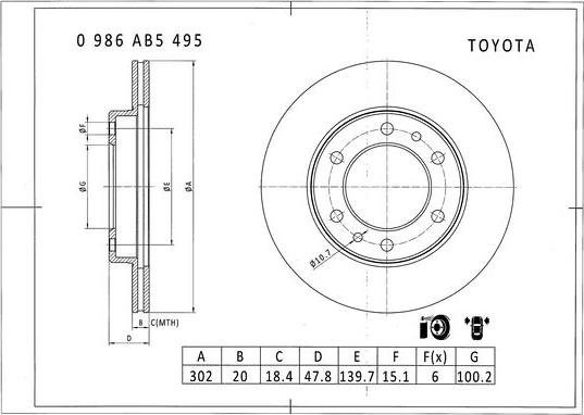 BOSCH 0 986 AB5 495 - Kočioni disk www.molydon.hr