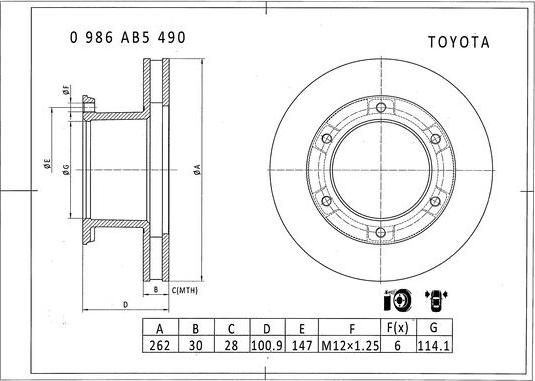 BOSCH 0 986 AB5 490 - Kočioni disk www.molydon.hr