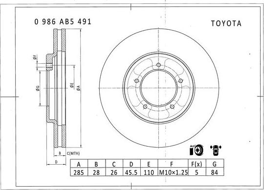 BOSCH 0 986 AB5 491 - Kočioni disk www.molydon.hr