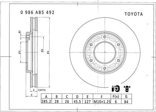 BOSCH 0 986 AB5 492 - Kočioni disk www.molydon.hr