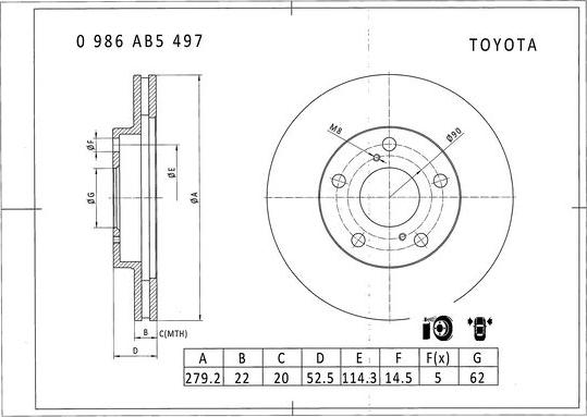 BOSCH 0 986 AB5 497 - Kočioni disk www.molydon.hr