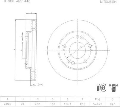 BOSCH 0 986 AB5 440 - Kočioni disk www.molydon.hr