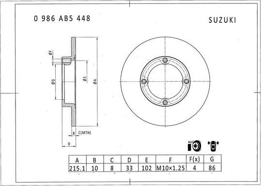 BOSCH 0 986 AB5 448 - Kočioni disk www.molydon.hr