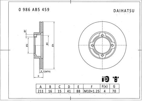 BOSCH 0 986 AB5 459 - Kočioni disk www.molydon.hr