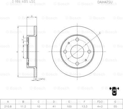 BOSCH 0 986 AB5 450 - Kočioni disk www.molydon.hr