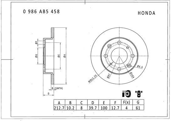 BOSCH 0 986 AB5 458 - Kočioni disk www.molydon.hr