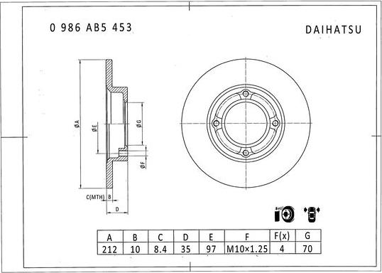 BOSCH 0 986 AB5 453 - Kočioni disk www.molydon.hr