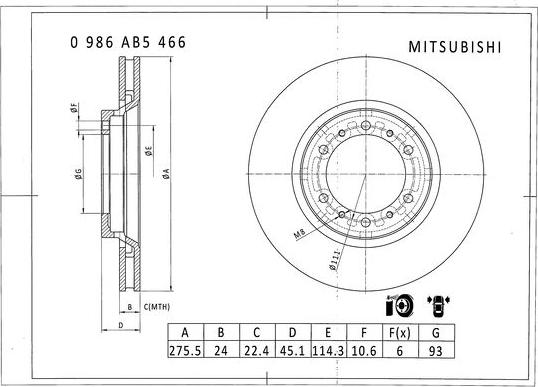 BOSCH 0 986 AB5 466 - Kočioni disk www.molydon.hr