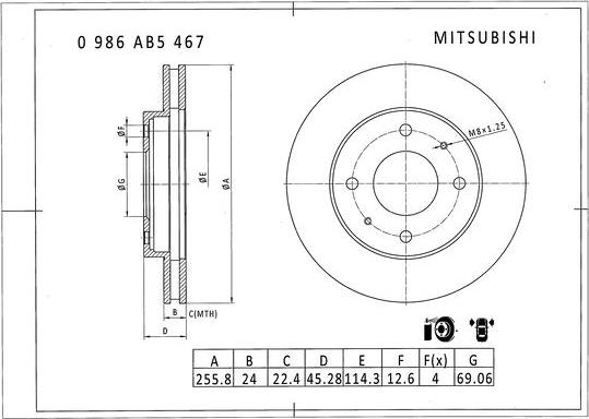 BOSCH 0 986 AB5 467 - Kočioni disk www.molydon.hr