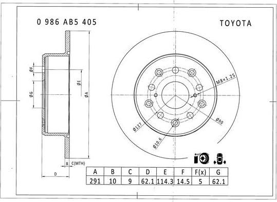 BOSCH 0 986 AB5 405 - Kočioni disk www.molydon.hr