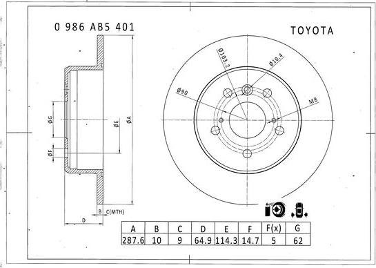 BOSCH 0 986 AB5 401 - Kočioni disk www.molydon.hr