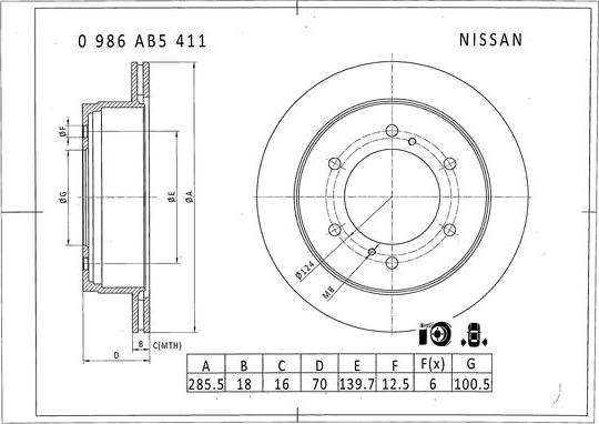 BOSCH 0 986 AB5 411 - Kočioni disk www.molydon.hr