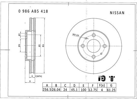 BOSCH 0 986 AB5 418 - Kočioni disk www.molydon.hr