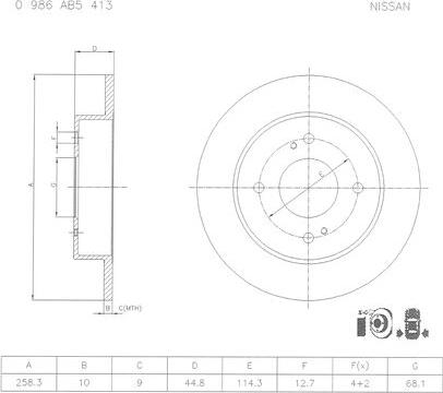 BOSCH 0 986 AB5 413 - Kočioni disk www.molydon.hr