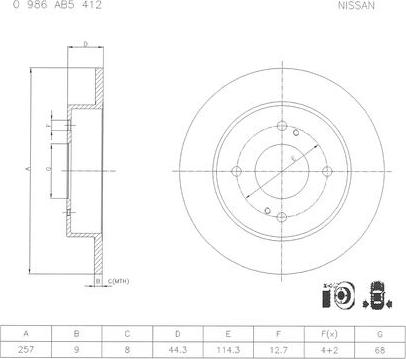 BOSCH 0 986 AB5 412 - Kočioni disk www.molydon.hr