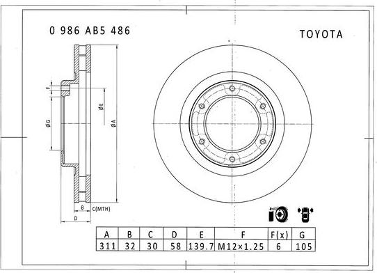 BOSCH 0 986 AB5 486 - Kočioni disk www.molydon.hr