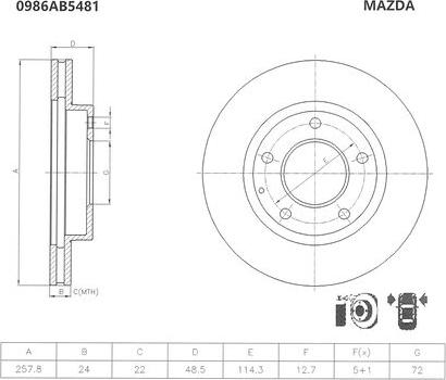 BOSCH 0 986 AB5 481 - Kočioni disk www.molydon.hr