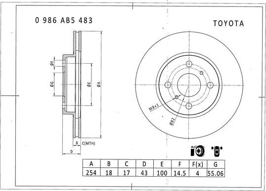 BOSCH 0 986 AB5 483 - Kočioni disk www.molydon.hr