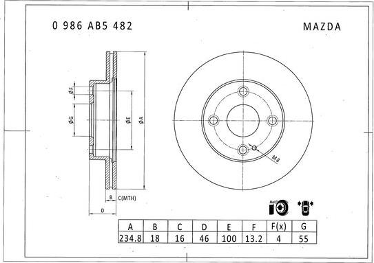 BOSCH 0 986 AB5 482 - Kočioni disk www.molydon.hr