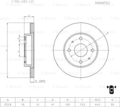 BOSCH 0 986 AB5 430 - Kočioni disk www.molydon.hr