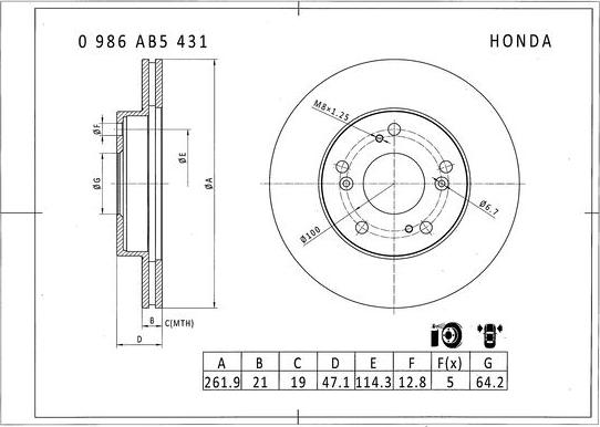 BOSCH 0 986 AB5 431 - Kočioni disk www.molydon.hr