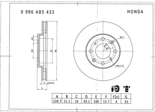 BOSCH 0 986 AB5 432 - Kočioni disk www.molydon.hr