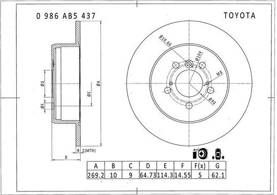 BOSCH 0 986 AB5 437 - Kočioni disk www.molydon.hr