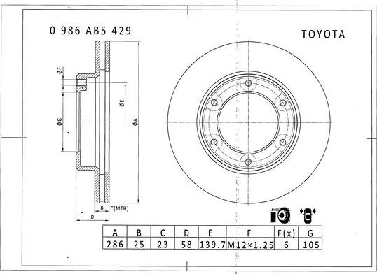 BOSCH 0 986 AB5 429 - Kočioni disk www.molydon.hr