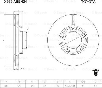 BOSCH 0 986 AB5 424 - Kočioni disk www.molydon.hr