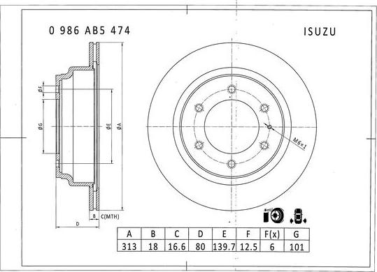 BOSCH 0 986 AB5 474 - Kočioni disk www.molydon.hr