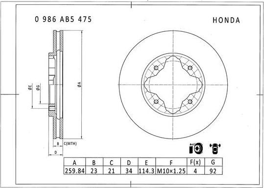 BOSCH 0 986 AB5 475 - Kočioni disk www.molydon.hr