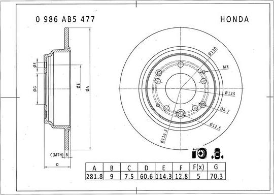 BOSCH 0 986 AB5 477 - Kočioni disk www.molydon.hr