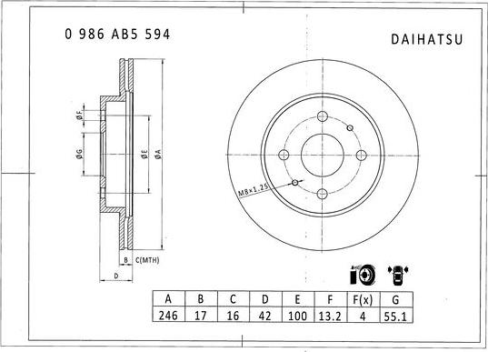 BOSCH 0 986 AB5 594 - Kočioni disk www.molydon.hr