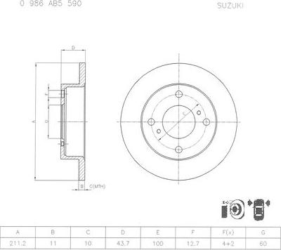 BOSCH 0 986 AB5 590 - Kočioni disk www.molydon.hr