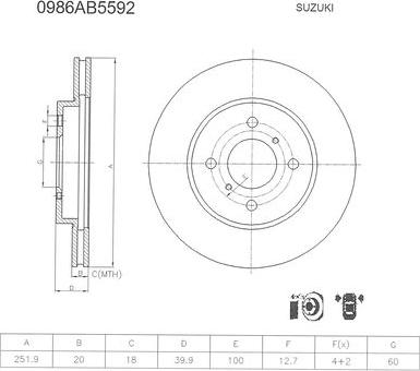 BOSCH 0 986 AB5 592 - Kočioni disk www.molydon.hr