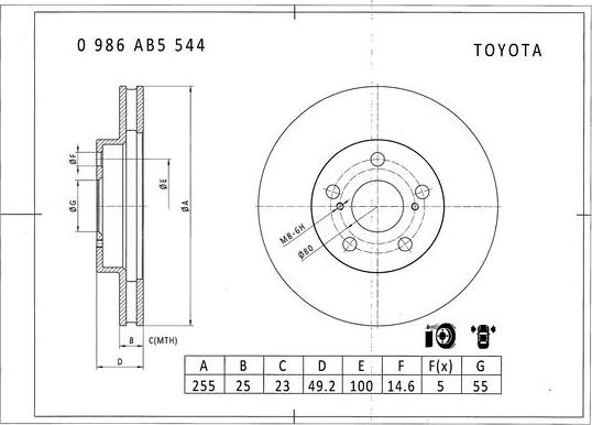 BOSCH 0 986 AB5 544 - Kočioni disk www.molydon.hr