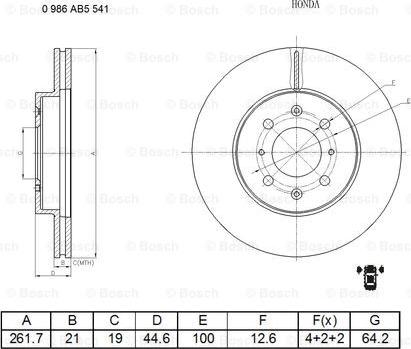 BOSCH 0 986 AB5 541 - Kočioni disk www.molydon.hr