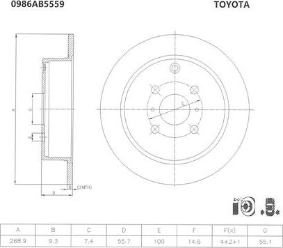 BOSCH 0 986 AB5 559 - Kočioni disk www.molydon.hr