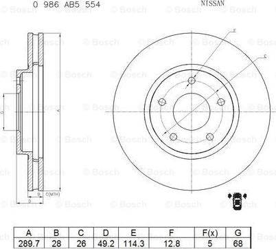 BOSCH 0 986 AB5 554 - Kočioni disk www.molydon.hr