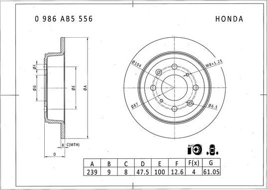 BOSCH 0 986 AB5 556 - Kočioni disk www.molydon.hr