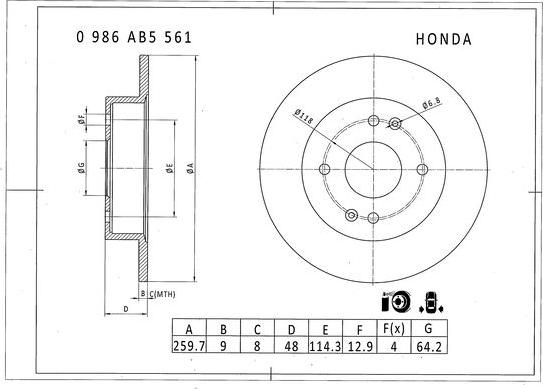 BOSCH 0 986 AB5 561 - Kočioni disk www.molydon.hr