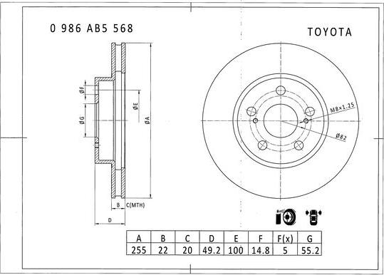 BOSCH 0 986 AB5 568 - Kočioni disk www.molydon.hr