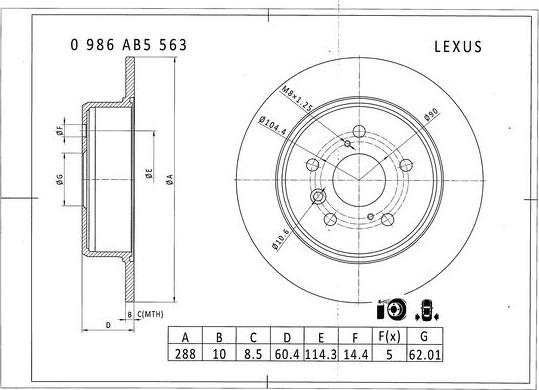 BOSCH 0 986 AB5 563 - Kočioni disk www.molydon.hr