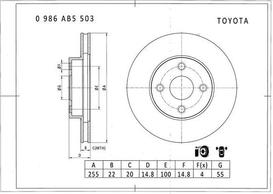 BOSCH 0 986 AB5 503 - Kočioni disk www.molydon.hr