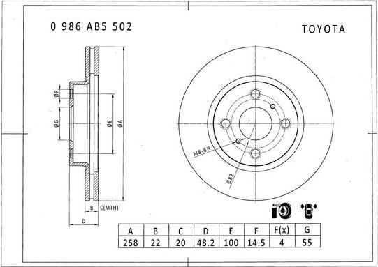 BOSCH 0 986 AB5 502 - Kočioni disk www.molydon.hr