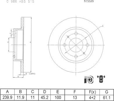 BOSCH 0 986 AB5 515 - Kočioni disk www.molydon.hr