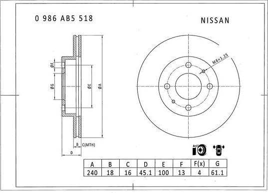 BOSCH 0 986 AB5 518 - Kočioni disk www.molydon.hr