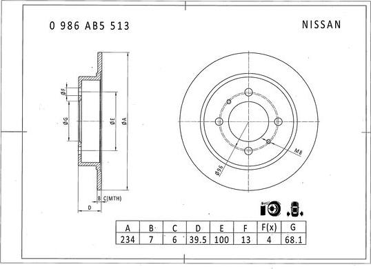 BOSCH 0 986 AB5 513 - Kočioni disk www.molydon.hr