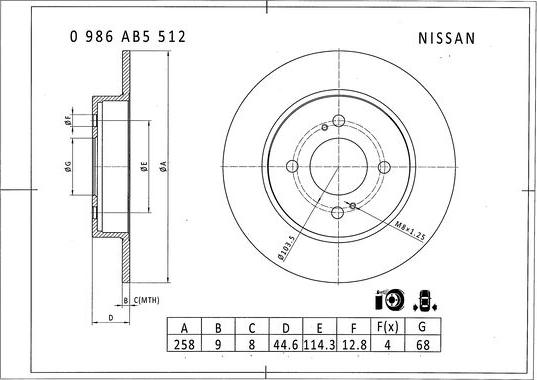 BOSCH 0 986 AB5 512 - Kočioni disk www.molydon.hr