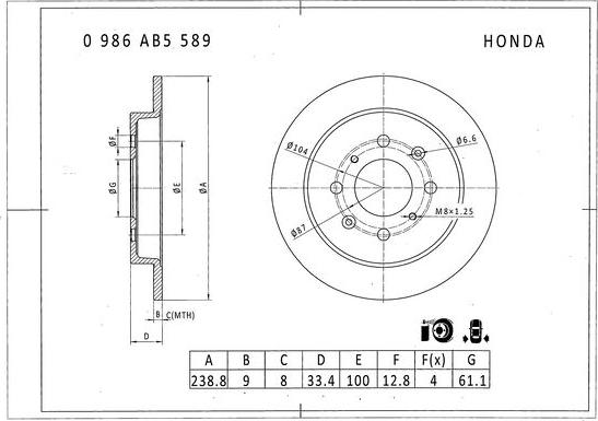 BOSCH 0 986 AB5 589 - Kočioni disk www.molydon.hr